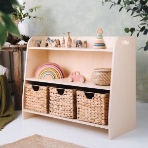 DREWNIANY REGAŁ MONTESSORI WYSOKI L - SKLEJKOVE