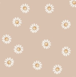 TAPETA DLA DZIEWCZYNKI STOKROTKI LITTLE DAISY NUDE - DEKORILLO 