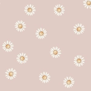 TAPETA DLA DZIEWCZYNKI STOKROTKI LITTLE DAISY RÓŻOWA - DEKORILLO 
