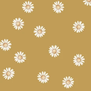 TAPETA DLA DZIEWCZYNKI STOKROTKI LITTLE DAISY ŻÓŁTA - DEKORILLO 