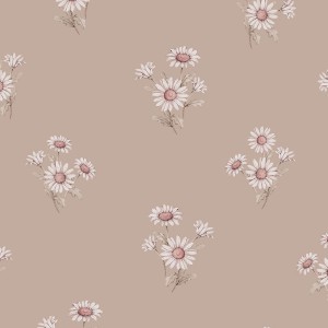 TAPETA DLA DZIEWCZYNKI STOKROTKI RETRO DAISY RÓŻOWA - DEKORILLO 