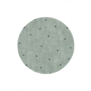 OKRĄGŁY DYWAN BAWEŁNIANY DOT BLUE SAGE - LORENA CANALS