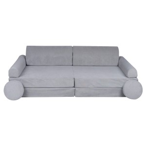 MEOW BABY - SZTRUKSOWA SOFA DZIECIĘCA PREMIUM SZARA
