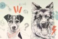 mural do pokoju dziecka z pieskami