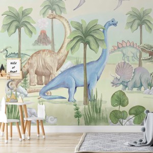 TAPETA DINOZAURY - PASTELOWE LOVE 