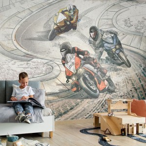 TAPETA DLA CHŁOPCA Z MOTORAMI MOTO MASTERS - MALUMI