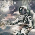 kosmiczna tapeta do pokoju chłopca z astronautą