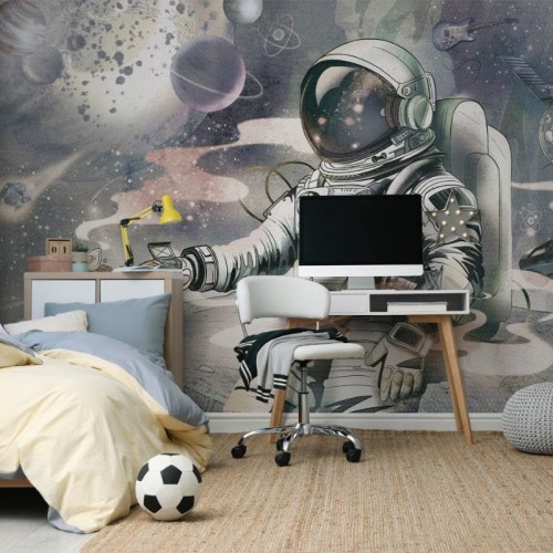 tapeta do pokoju chłopca z astronautą