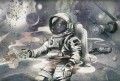malumi tapeta do pokoju chłopca z astronautą