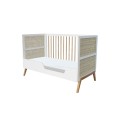 marelie łóżeczko dziecięce z rattanem 140x70 białe