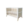 theo bebe łóżeczko dziecięce z rattanem 140x70 białe