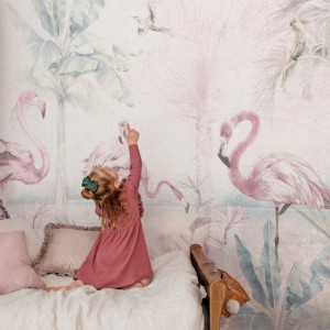 TAPETA DLA DZIEWCZYNKI FLAMINGO BAY SOFT - MALUMI