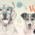 wallpaper with dogs blue