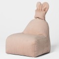 Pufa dla dziecka Królik z uszami Funny Bunny sztruksowa różowa - The Brooklyn Kids