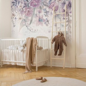 TAPETA DZIEWCZĘCA KWIATY BLOOM UP PURPLE - MALUMI