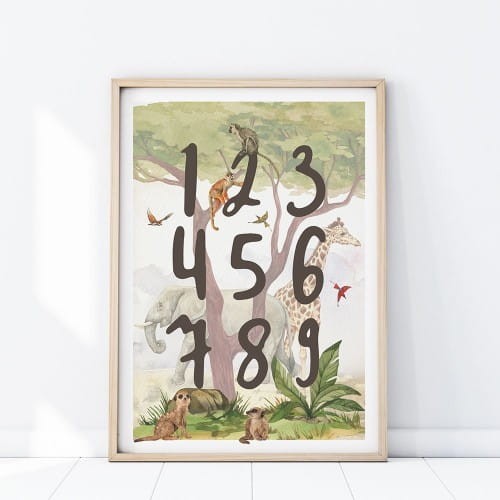 Plakat cyfry safari