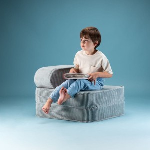 Fotel rozkładany dla dzieci – Modułowy materac piankowy  Blueberry Blue - Wigiwama