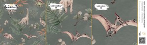 DEKORILLO DINOZAURY OPANOWAŁY ZIEMIĘ GREEN - PRÓBKA TAPETY