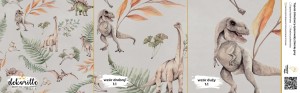DEKORILLO DINOZAURY OPANOWAŁY ZIEMIĘ GREY - PRÓBKA TAPETY