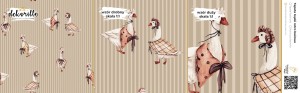 DEKORILLO GĄSKI RETRO BEŻOWA - PRÓBKA TAPETY