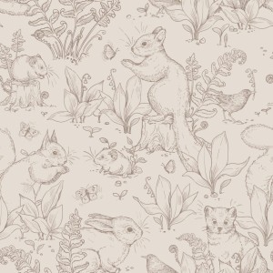 DEKORILLO FOREST LIFE BEŻOWY - PRÓBKA TAPETY