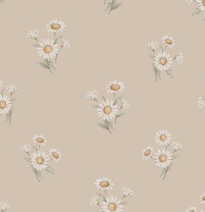 DEKORILLO STOKROTKI RETRO DAISY BEŻOWA - PRÓBKA TAPETY