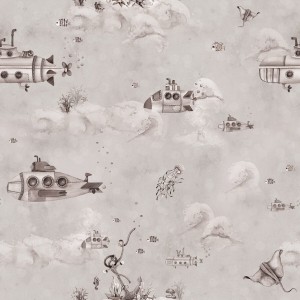 DEKORILLO ŁODZIE PODWODNE SEPIA - PRÓBKA TAPETY