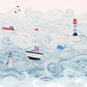 TAPETA DLA DZIECKA MARYNARSKA AHOY - MALUMI