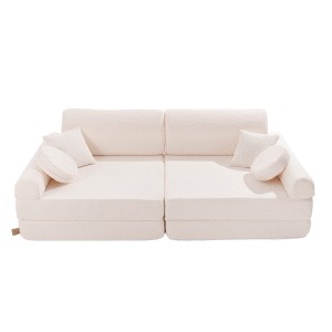 MEOW BABY - SOFA DZIECIĘCA PREMIUM BOUCLE BIAŁA