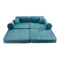 sztruksowa turkusowa sofa dla dziecka