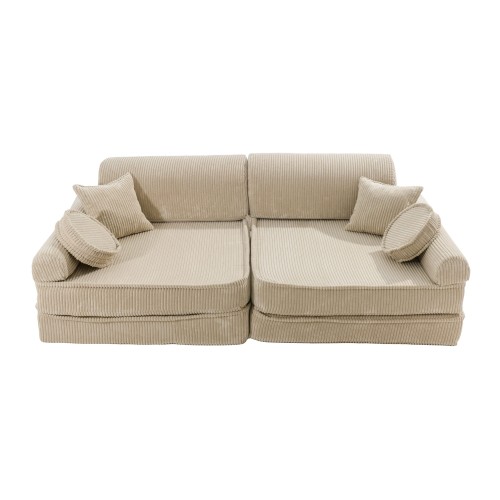 sztruksowa sofa dla dziecka ecru