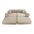 sztruksowa sofa dla dziecka ecru