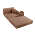 różowa sztruksowa sofa dla dziewczynki
