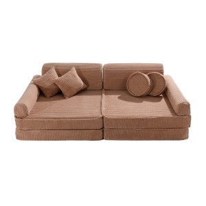 MEOW BABY - SZTRUKSOWA SOFA DZIECIĘCA PREMIUM AESTHETIC PUDROWY RÓŻ