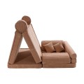 różowa sztruksowa sofa dla dziewczynki