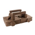 brązowa sztruksowa sofa dziecięca