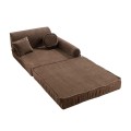 brązowa sztruksowa sofa dziecięca