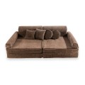 brązowa sztruksowa sofa dziecięca