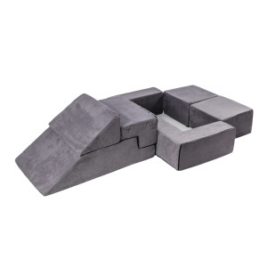 MEOW BABY - VELVET BRICKS SET MULTIFUNKCYJNY PLAC ZABAW DLA DZIECI SZARY
