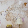 TAPETA MAPA ŚWIATA MORSKA BEŻOWA