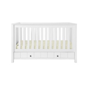 Łóżeczko 70x140 cm z funkcją tapczanika Allpin białe - Novelies