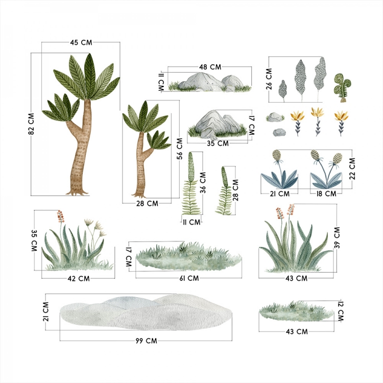 naklejka-na-sciane-rosliny-dinozaury