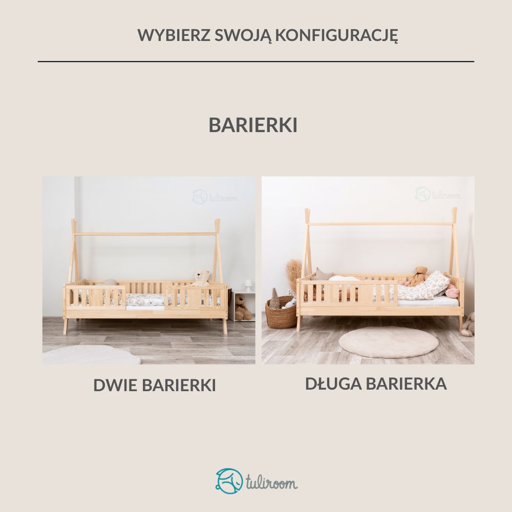 łóżko domek tipi drewaniane
