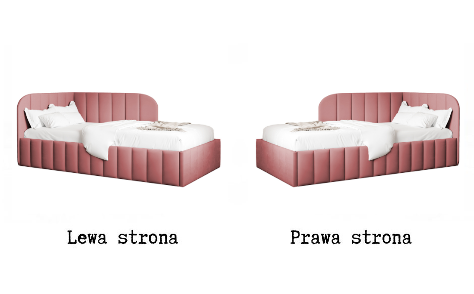 strona łóżka tapicerowanego