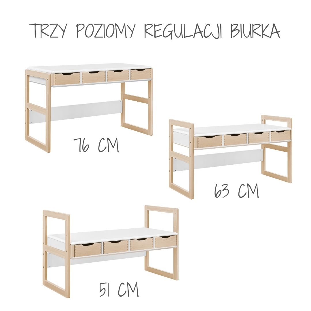 biurko dla dziecka z regulacją wysokości funflex