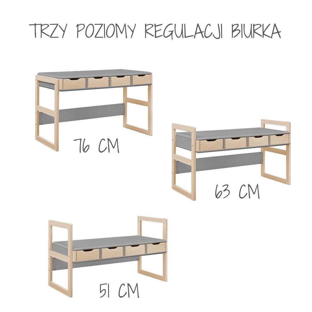 biurko dla dziecka z regulacją wysokości funflex