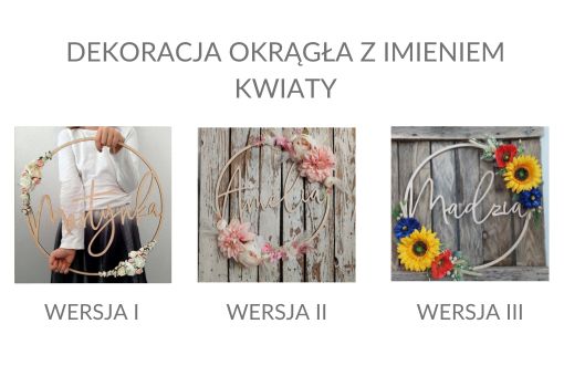 dekoracja okrągłą z imieniem