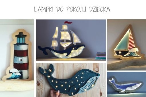 lampki nocne pokój morski