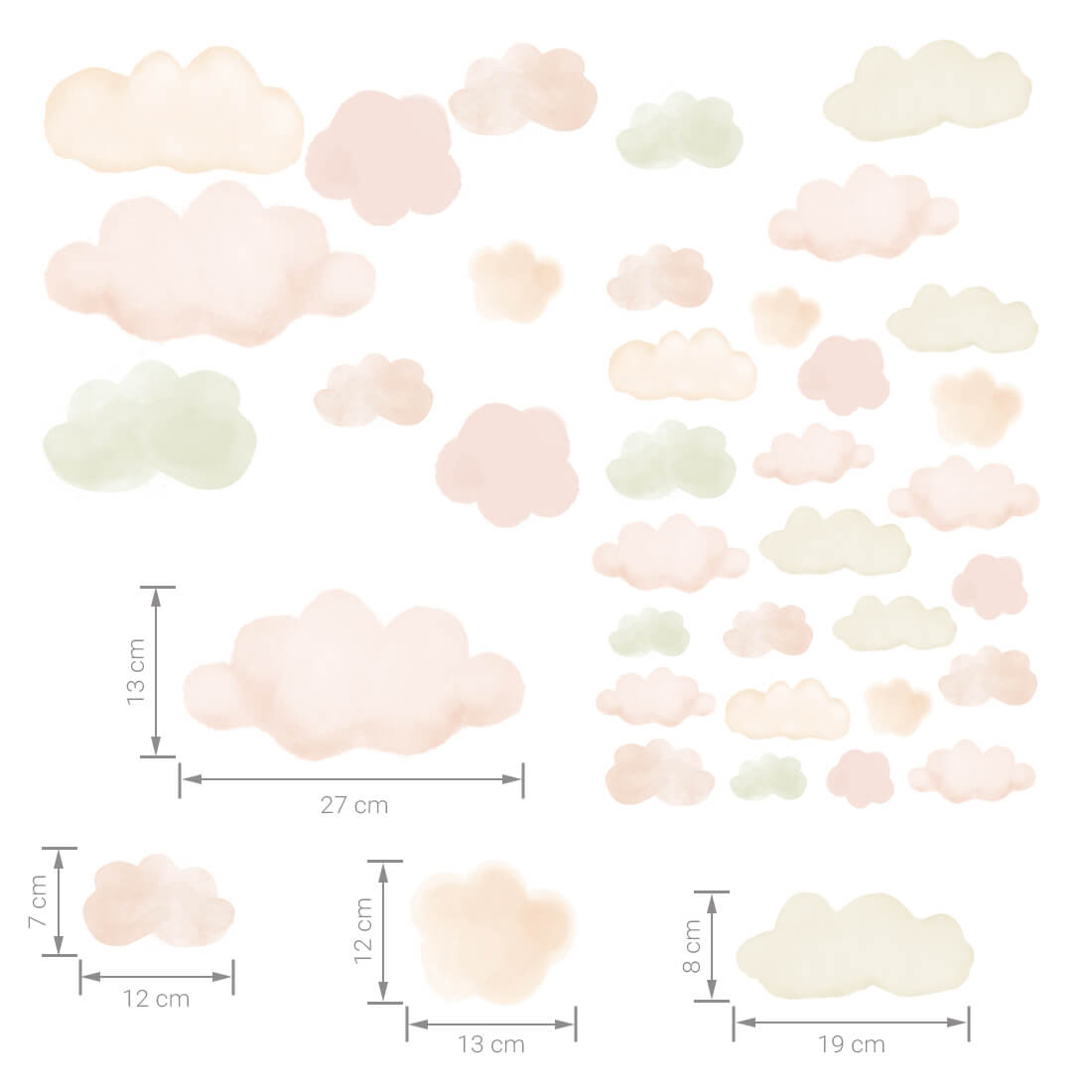 wall sticker mini clouds
