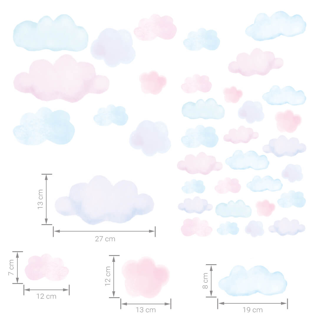 wall sticker mini clouds